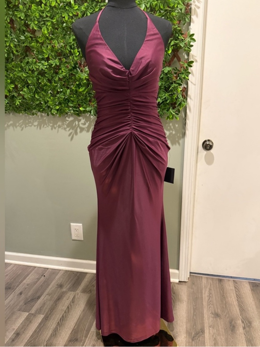 NWT- Zaniya Purple Ruched Halter Dress